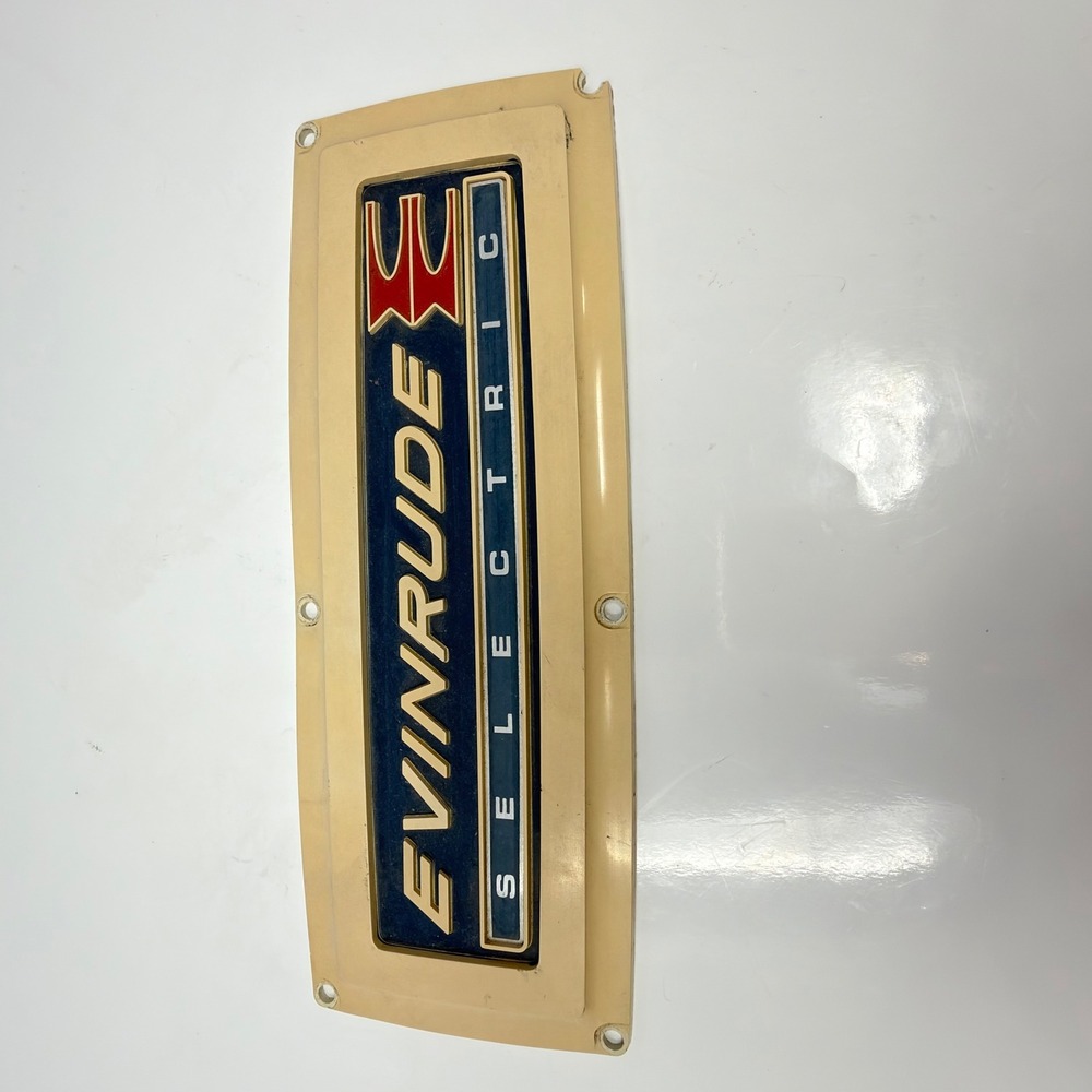 Vintage Evinrude Selectric Outboard Motor Emblem Faceplate Badge 206405 12"